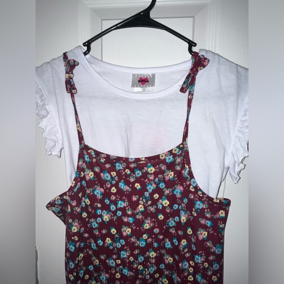 NWT Girl kids floral short dress. Size 10. Purple - Picture 4 of 8